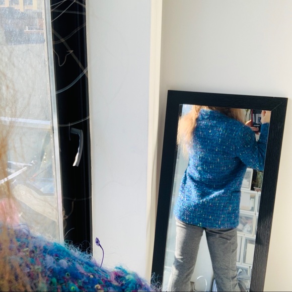 Vintage Teal Gold Metal Buttoned Bouclé Blazer - Picture 5 of 13